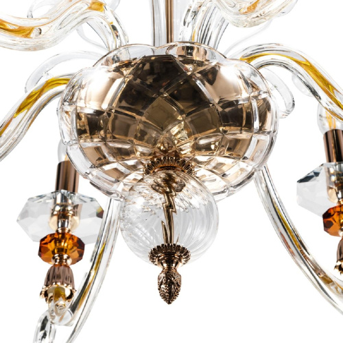 Подвесная люстра Crystal Lux Catarina SP6 V2 Gold/Transparent-Cognac Подвесная люстра Crystal Lux Catarina SP6 V2 Gold/Transparent-Cognac