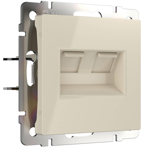 Розетка Werkel двойная Ethernet RJ-45 слоновая кость WL03-RJ45+RJ45 -ivory 4690389073533
