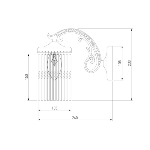 Бра Eurosvet 60014/1 античная бронза