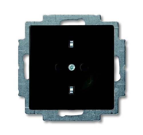 Розетка ABB Basic55 Schuko с/з 16A 250V безвинтовой зажим chateau-черный 2CKA002011A6142