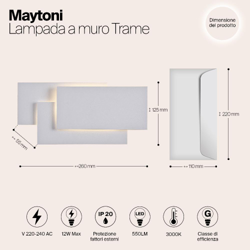 Настенный светодиодный светильник Maytoni Trame C804WL-L12W Настенный светодиодный светильник Maytoni Trame C804WL-L12W