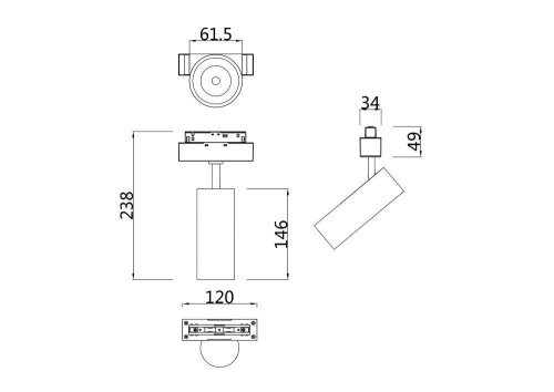 Трековый светодиодный светильник для магнитного шинопровода Maytoni Track lamps TR019-2-15W4K-B Трековый светодиодный светильник для магнитного шинопровода Maytoni Track lamps TR019-2-15W4K-B