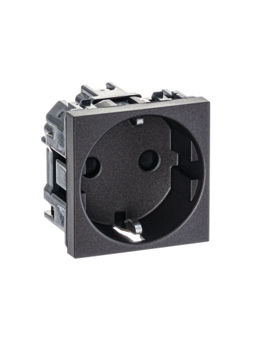 Розетка ABB Zenit с/з 16A 250V со шторками винтовой зажим антрацит 2CLA228800N1801