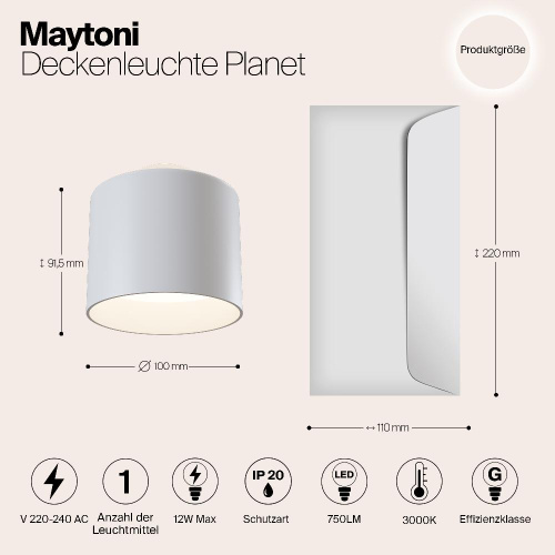 Потолочный светодиодный светильник Maytoni Planet C009CW-L12W