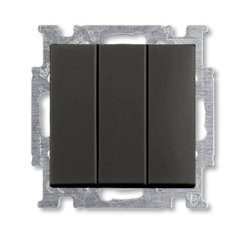 Выключатель трехклавишный ABB Basic55 16A 250V chateau-черный 2CKA001012A2173 Выключатель трехклавишный ABB Basic55 16A 250V chateau-черный 2CKA001012A2173