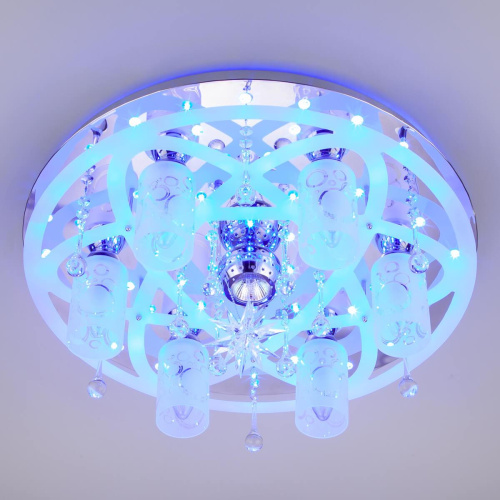 Подвесная люстра Eurosvet 70202/7 хром/синий+красный+фиолетовый