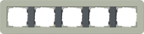 Рамка 5-постовая Gira E3 серо-зеленый/антрацит 0215425