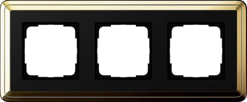 Рамка 3-постовая Gira ClassiX латунь/черный 0213632