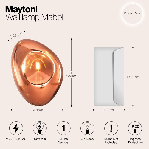 Настенный светильник Maytoni Mabell MOD306WL-01C Настенный светильник Maytoni Mabell MOD306WL-01C