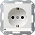 Розетка Gira System 55 Schuko с/з со шторками подсветкой 16A 250V безвинтовой зажим чисто-белый глянцевый 117003