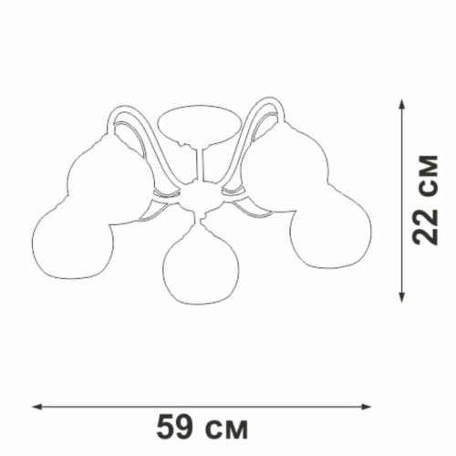 Потолочная люстра Vitaluce V3948-1/5PL Потолочная люстра Vitaluce V3948-1/5PL