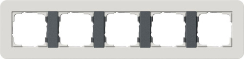 Рамка 5-постовая Gira E3 светло-серый/антрацит 0215421