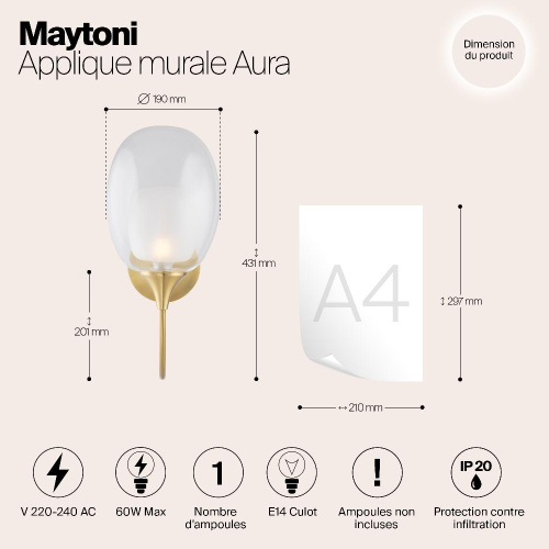 Бра Maytoni Aura MOD016WL-01BS