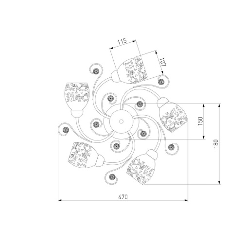 Подвесная люстра Eurosvet 9677/5 золото