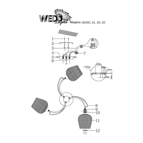 Потолочная люстра Wedo Light Shajena 66593.01.05.03