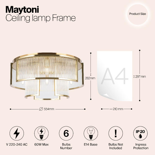 Потолочный светильник Maytoni MOD174CL-06G