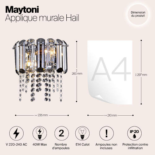Настенный светильник Maytoni Hail MOD097WL-02CH