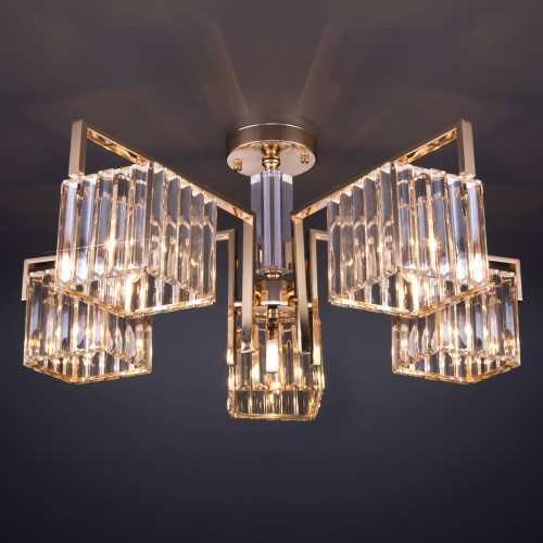 Потолочная люстра Eurosvet April 10117/5 золото/прозрачный хрусталь Strotskis