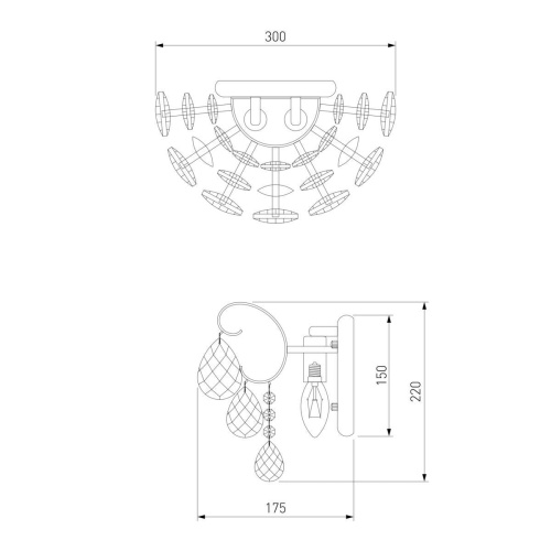 Бра Eurosvet 10081/2 хром/прозрачный хрусталь Strotskis