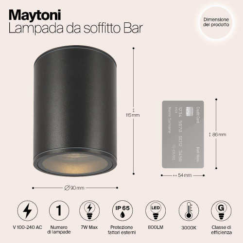 Уличный светодиодный светильник Maytoni Bar O306CL-L7GF