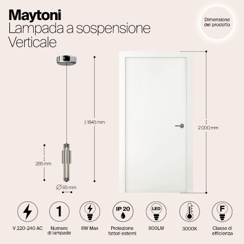Подвесной светодиодный светильник Maytoni Verticale MOD308PL-L9CH3K