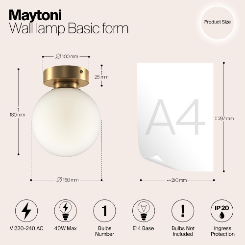 Потолочный светильник Maytoni Basic form MOD321WL-01G1