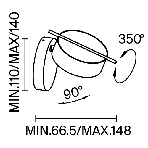 Настенный светильник (бра) Maytoni MOD180WL-L4B3K