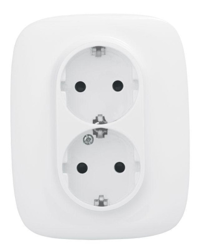 Розетка двойная Legrand Valena Allure 16A 250V с/з со шторками безвинтовой зажим белая 753726