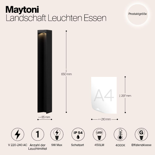 Уличный светодиодный светильник Maytoni Essen O596FL-L9B4K1