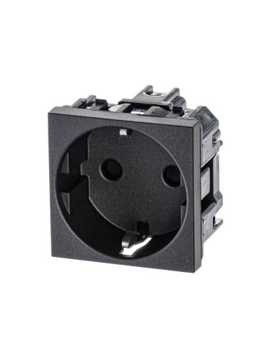 Розетка ABB Zenit с/з 16A 250V со шторками винтовой зажим антрацит 2CLA228800N1801