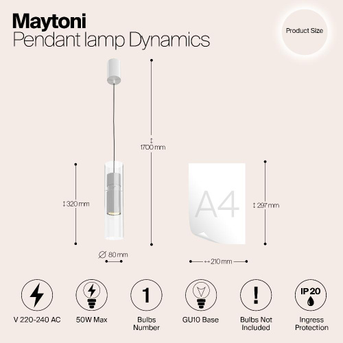 Подвесной светильник Maytoni MOD326PL-01W