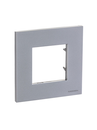 Рамка 1-постовая ABB Zenit серебро 2CLA227100N1301