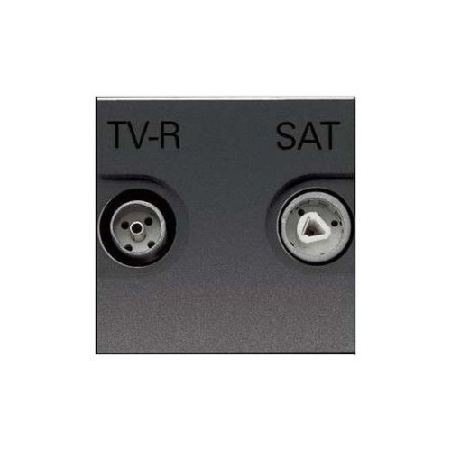 Розетка TV-R-SAT проходная ABB Zenit антрацит 2CLA225180N1801