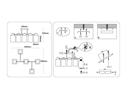 Люстра на штанге Ambrella light TRADITIONAL TR303048