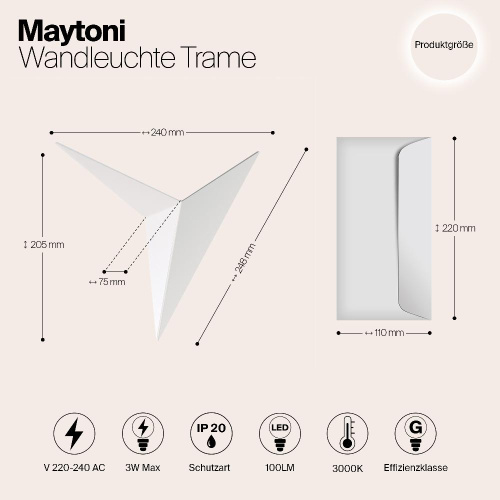 Настенный светодиодный светильник Maytoni Trame C808WL-L3W Настенный светодиодный светильник Maytoni Trame C808WL-L3W