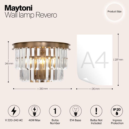 Настенный светильник Maytoni Revero MOD085WL-01BS