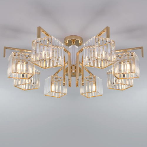 Потолочная люстра Eurosvet April 10117/8 золото/прозрачный хрусталь Strotskis