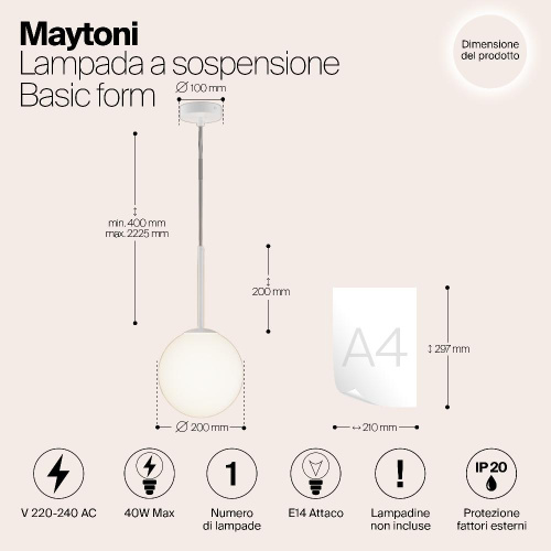 Подвесной светильник Maytoni MOD321PL-01W1 Подвесной светильник Maytoni MOD321PL-01W1