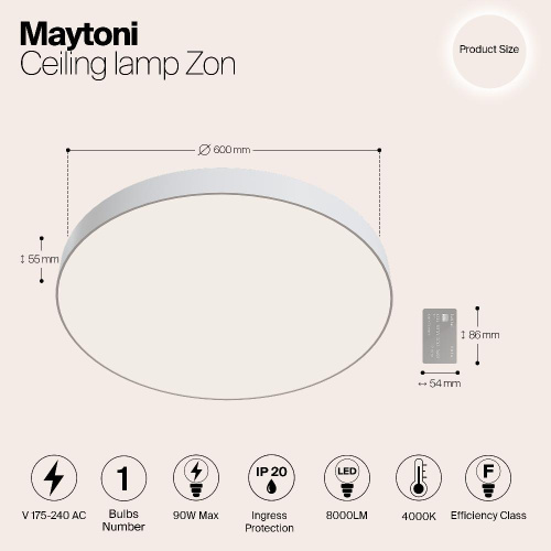 Потолочный светодиодный светильник Maytoni Zon C032CL-L96W4K
