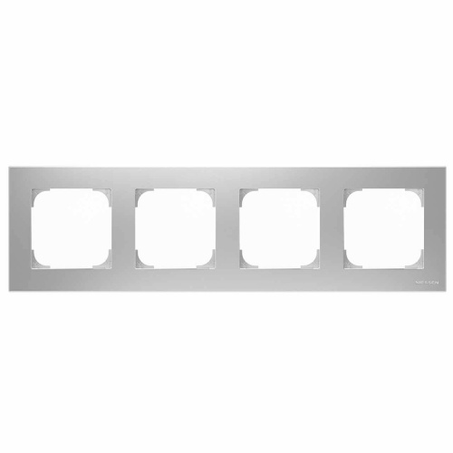 Рамка 4-постовая ABB Sky серебристый алюминий 2CLA857400A1301 Рамка 4-постовая ABB Sky серебристый алюминий 2CLA857400A1301