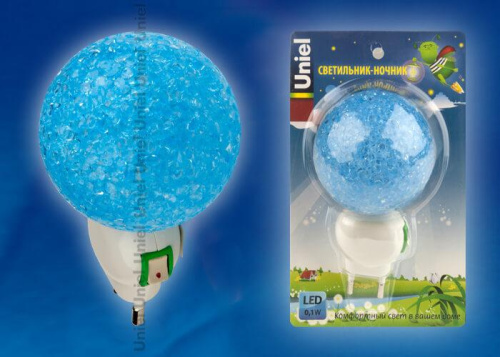 Настенный светодиодный светильник (10328) Uniel DTL-309-Шар/Blue/1LED/0,1W