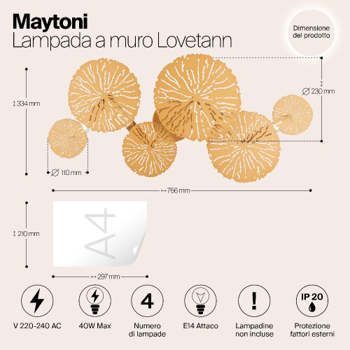 Настенный светильник (бра) Maytoni MOD082WL-04G