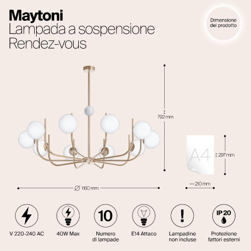 Подвесная люстра Maytoni Rendez-Vous MOD109PL-10BS