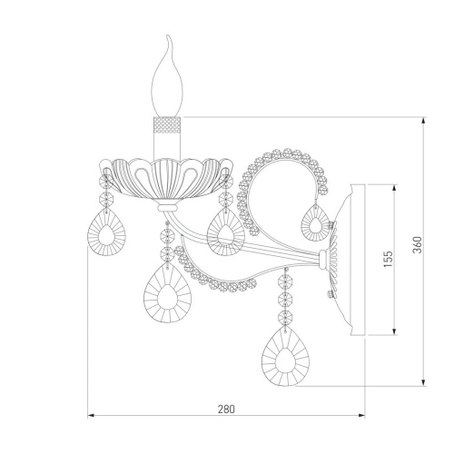 Бра Eurosvet 3015/1 хром/лазурный хрусталь Strotskis