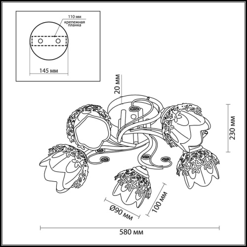 Потолочная люстра Lumion Florana 3002/5C