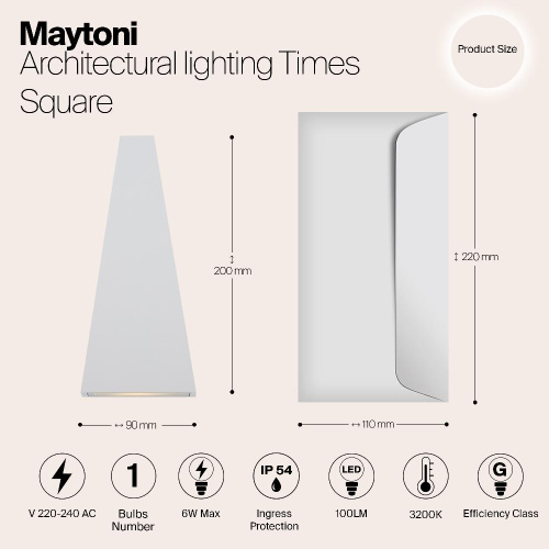 Уличный настенный светодиодный светильник Maytoni Times Square O580WL-L6W Уличный настенный светодиодный светильник Maytoni Times Square O580WL-L6W
