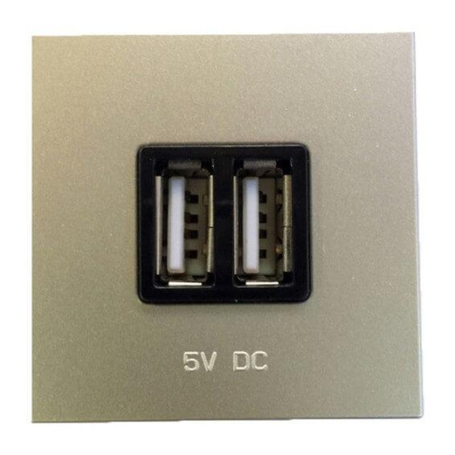 Розетка 2хUSB ABB Zenit шампань 2CLA228500N1901