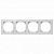 Рамка 4-постовая ABB Sky стекло белое 2CLA857400A3001
