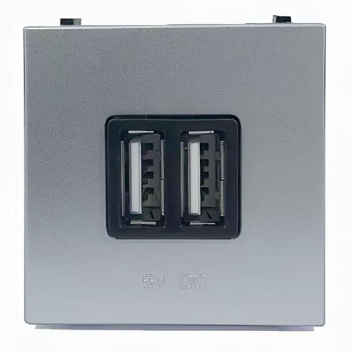 Розетка 2хUSB ABB Zenit серебро 2CLA228500N1301 Розетка 2хUSB ABB Zenit серебро 2CLA228500N1301