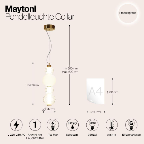 Подвесной светильник Maytoni P069PL-L17G3K